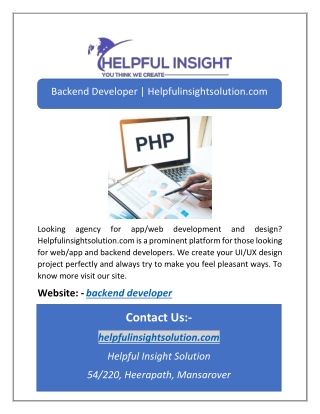 Backend Developer | Helpfulinsightsolution.com