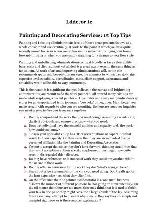 Painting And Decoration Dublin