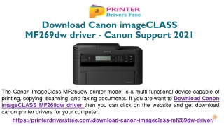 Download Canon imageCLASS MF269dw driver - Canon Support 2021