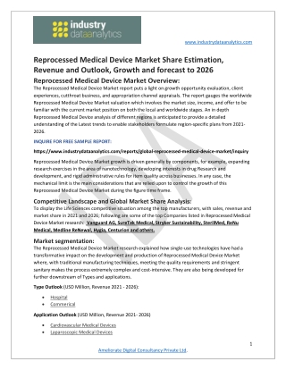 Reprocessed medical device market Recent Trends, In-depth Analysis and Forecast