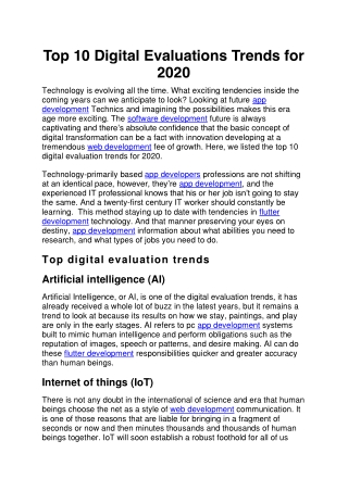 Top 10 Digital Evaluations Trends for 2020