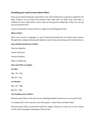 Everything you need to know about Fibre!