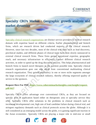 Specialty CRO's Market