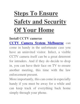 Cctv camera systems melbourne