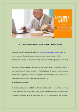 4 Types of Assignment Services You Can Get Online