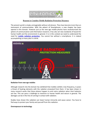 Reasons to Consider Mobile Radiation Protection Measures
