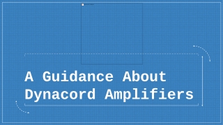 A Guidance About Dynacord Amplifiers