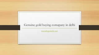 Genuine gold buying comapany in delhi