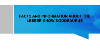 FACTS AND INFORMATION ABOUT THE LESSER KNOW NODOSAURUS