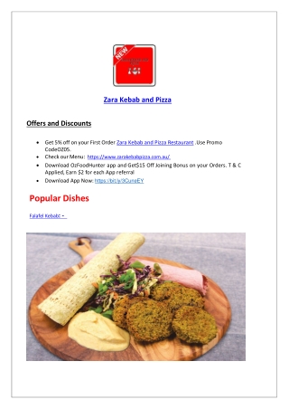 Zara Perth Kebab and Pizza Takeaway Menu, WA - 15% off