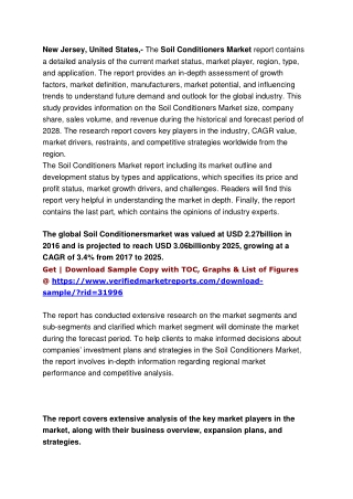 Global Soil Conditioners Market