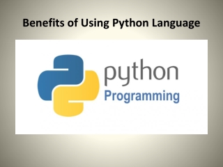 Benefits of Using Python Language