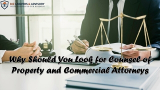 Why Should You Look for Counsel of Property and Commercial Attorneys