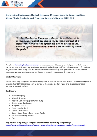 Gardening Equipment Market