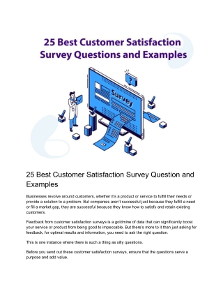 25 Best Customer Satisfaction Survey Question and Examples