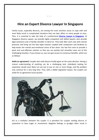 Divorce Lawyer in Singapore