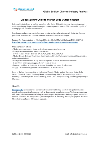 Sodium Chlorite Market Forecasts to 2028