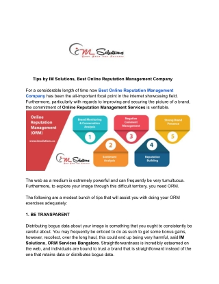 Tips by IM Solutions, Best Online Reputation Management Company