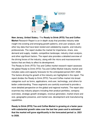 Ready to Drink (RTD) Tea and Coffee Market