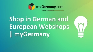 Shop in German and European Webshops | myGermany