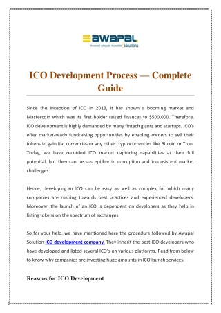 ICO Development Process — Complete Guide