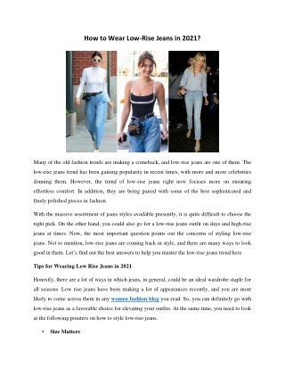 Low Rise Jeans Outfit Ideas For Women