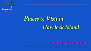 Places to Visit in Havelock Island