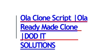 Best Readymade Ola Booking Script -  DOD IT Solutions