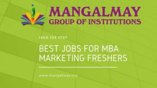 Best Job for MBA Marketing Freshers