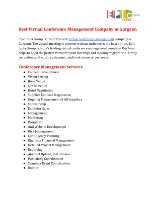 virtual conference management