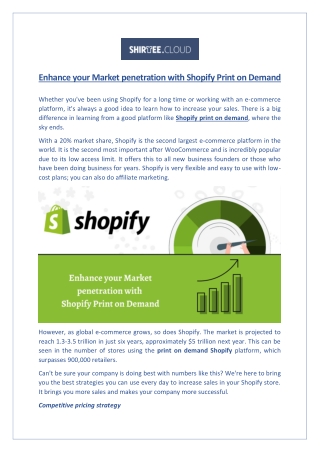 Enhance your Market penetration with Shopify Print on Demand