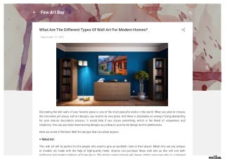 What Are The Different Types Of Wall Art For Modern Homes?