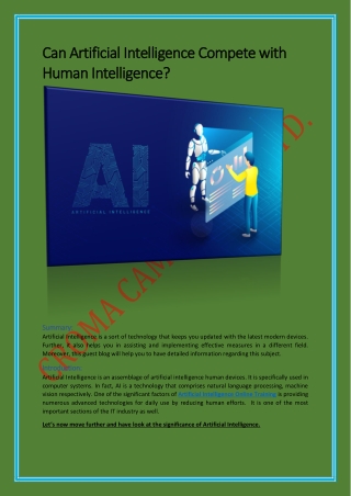 Can Artificial Intelligence compete with human intelligence
