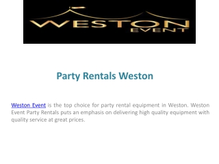 Party Rentals Weston