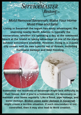 Protect Your Home From Bursting Or Broken Pipe Water Damage In Savannah