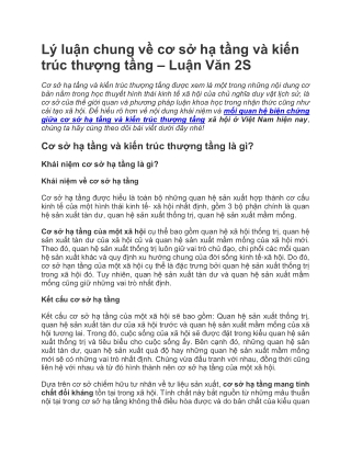 Lý luận chung về cơ sở hạ tầng và kiến trúc thượng tầng – Luận Văn 2S