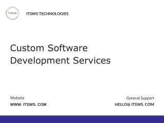 Custom Software Development Services - ITSWS Technologies