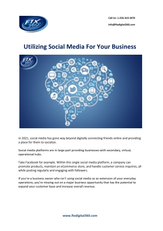 Utilizing Social Media For Your Business