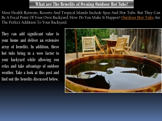 Benefits of Owning Outdoor Hot Tubs - Cedar Tubs