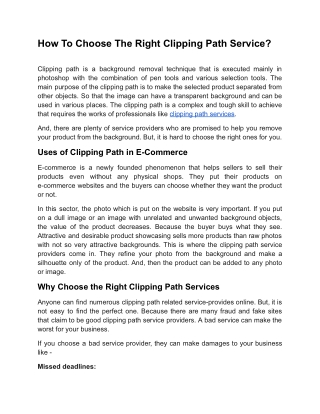 How To Choose The Right Clipping Path Service_