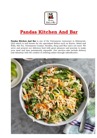 Pandas Kitchen And Bar Menu Restaurant Helensvale, QLD - 5% off