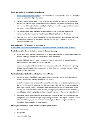 Drone Navigation System Market