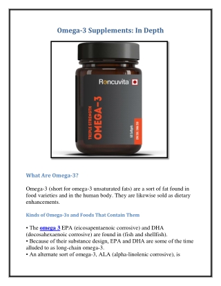 Omega-3 Supplements: In Depth