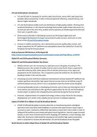 LTE and 5G Broadcast Market