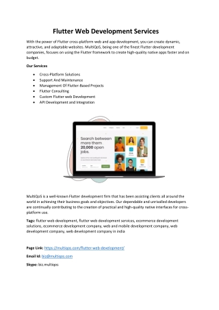 Hire an Expert Flutter Web Developer for your Projects