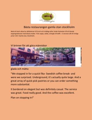 Bästa restaurangen gamla stan stockholm