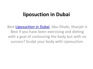 liposuction in Dubai