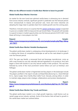 What are the different trends in Vanilla Bean Market to boost its growth?