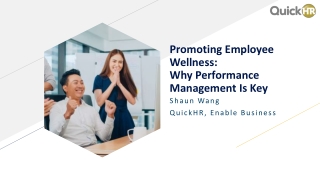 QuickHR AUG WEBINAR Promoting Employee Wellness