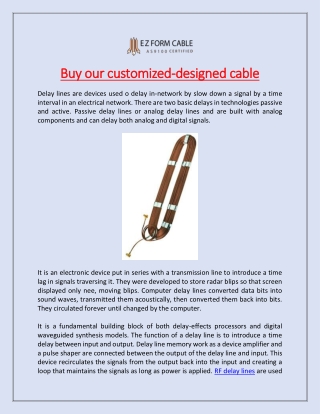 Buy our customized-designed cable